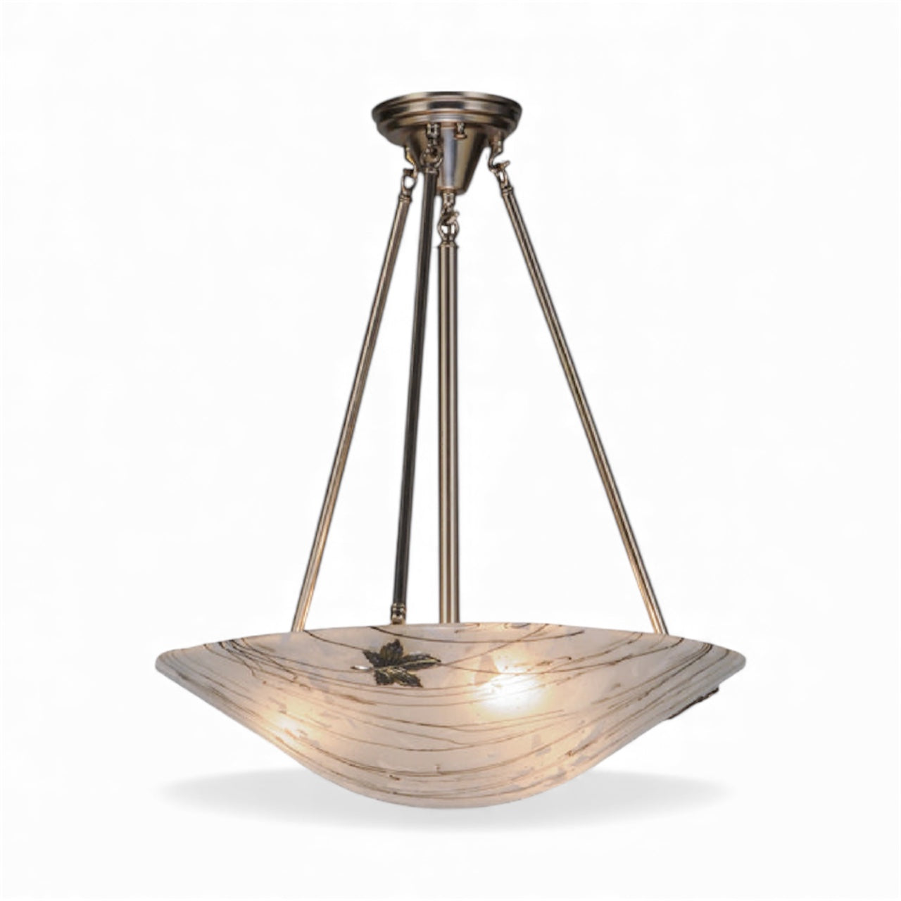 20"W Metro Fusion Branches W/Maple Leaves Semi-Flushmount