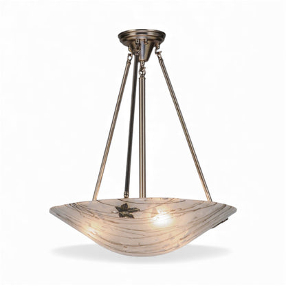 20"W Metro Fusion Branches W/Maple Leaves Semi-Flushmount