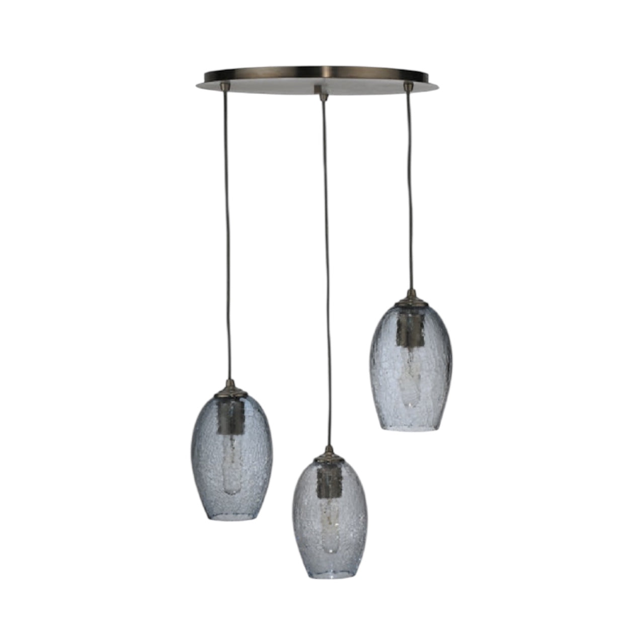 20"W Crackle Orb 3 LT Mouth Blown Cascading Pendant by Meyda Lighting