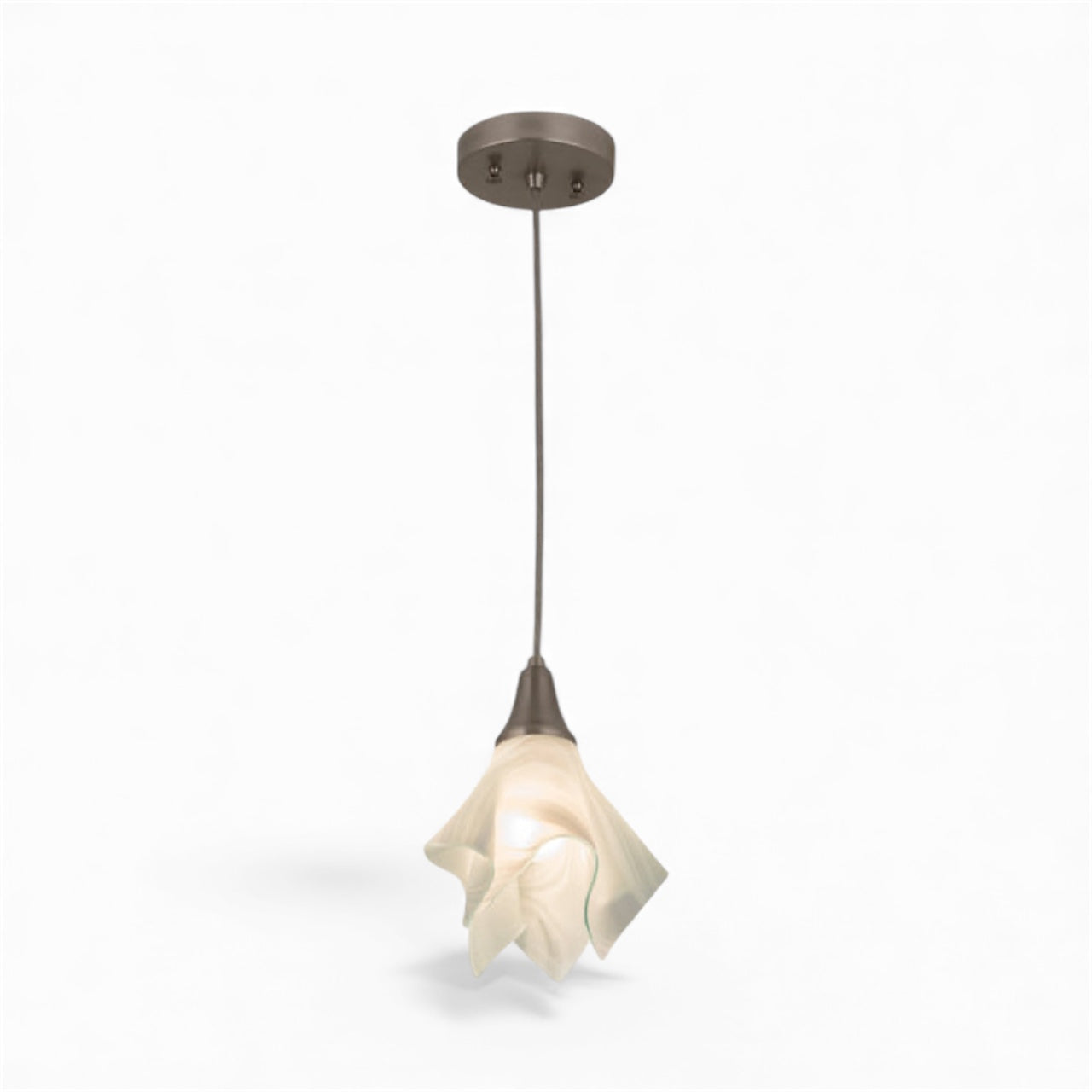 Blanco Swirl Handkerchief Pendant | Brushed Nickel Finish