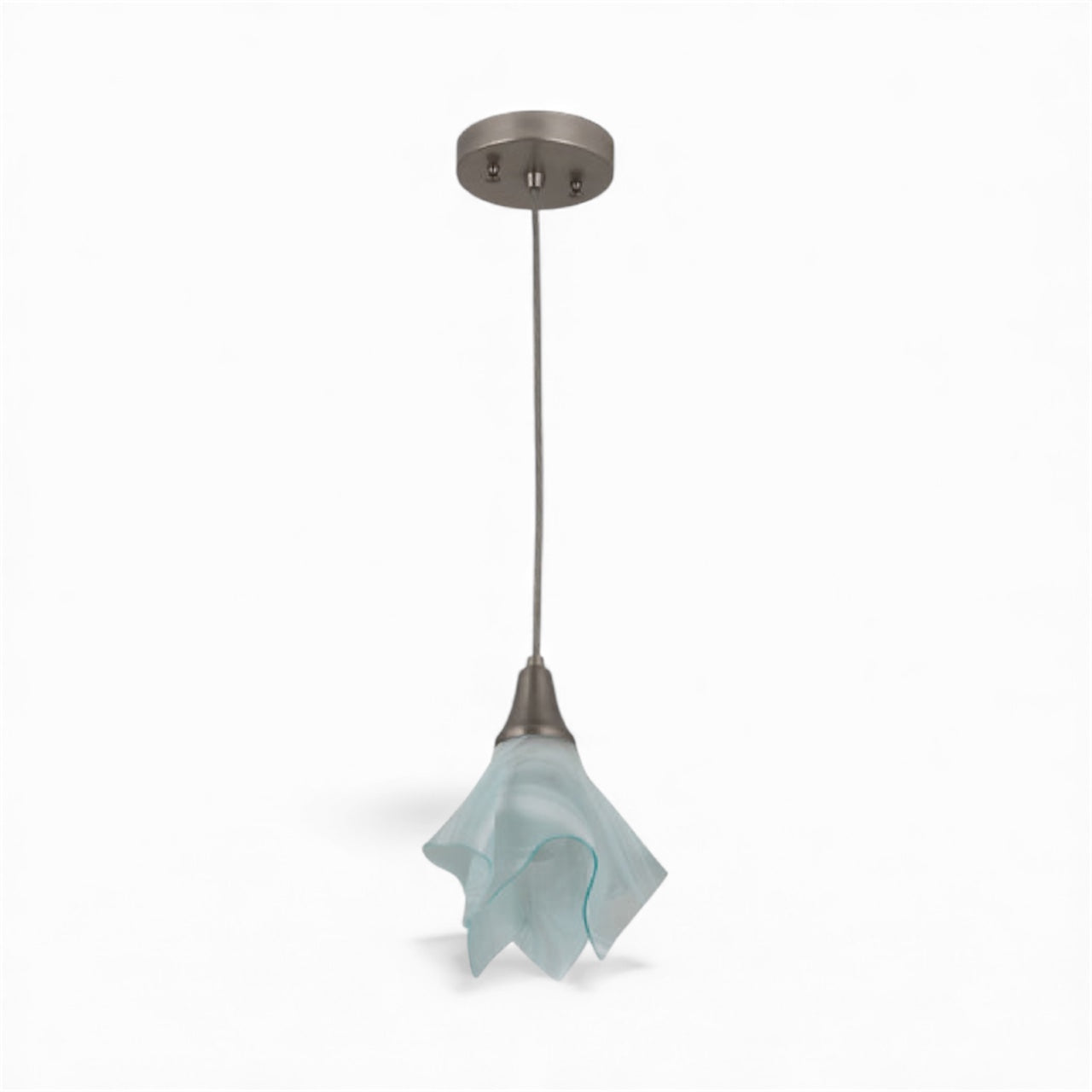 Blanco Swirl Handkerchief Pendant | Brushed Nickel Finish