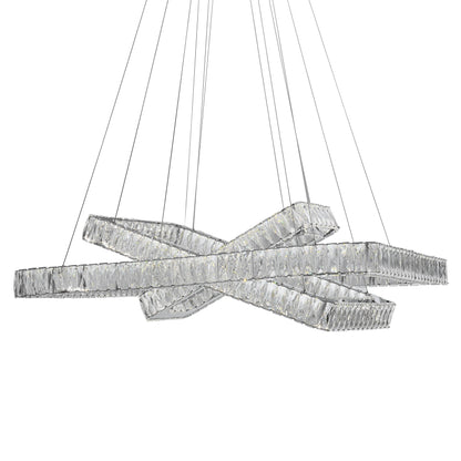 Crystal Elegance LED Chandelier with 3 Rectangles