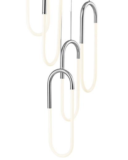 LED Five Clips Chrome Chandelier