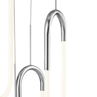LED Five Clips Chrome Chandelier