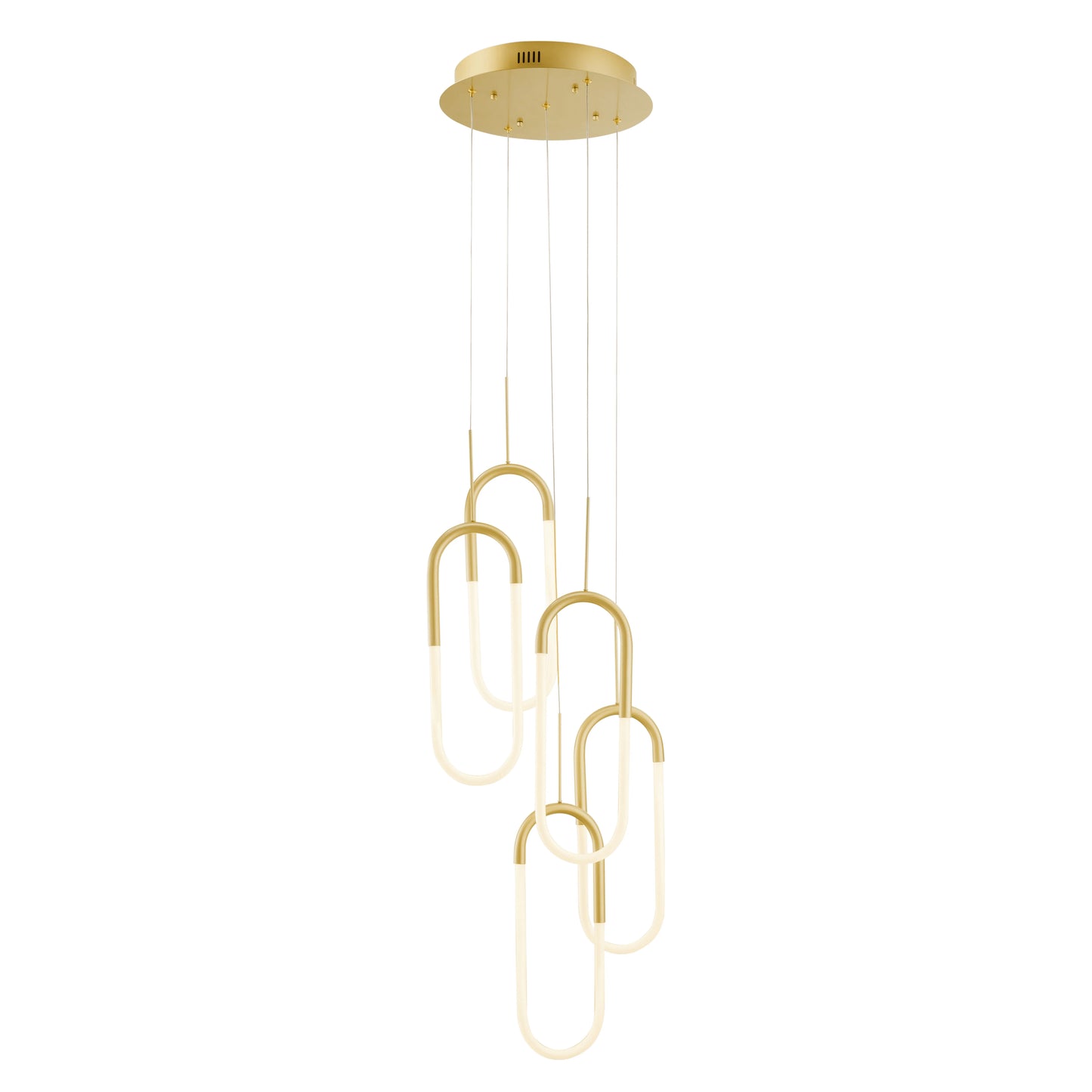 LED Five Clips Sandy Gold Chandelier