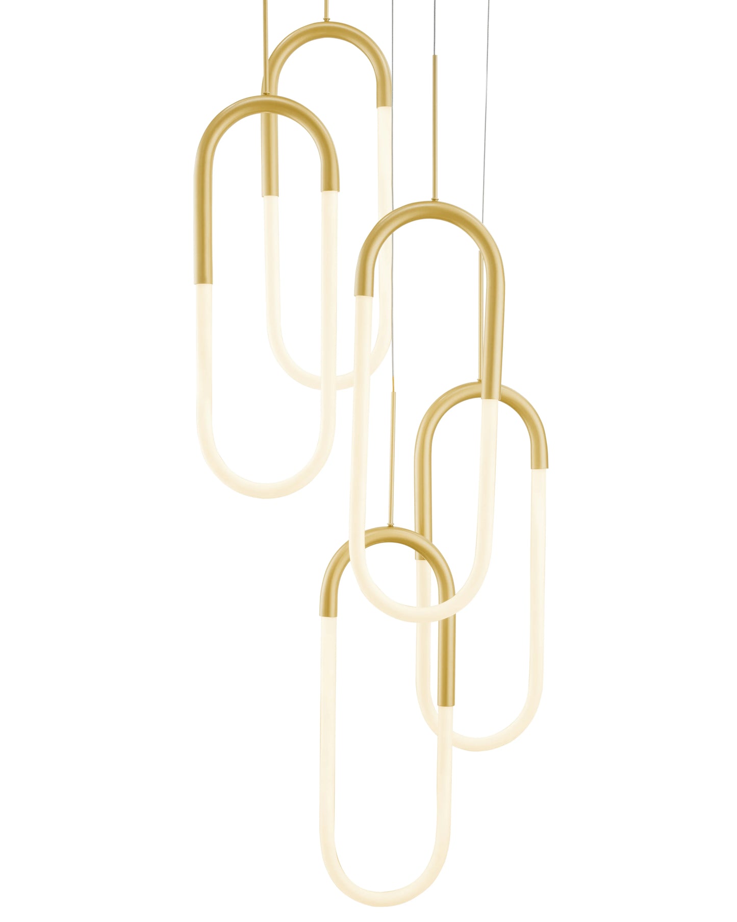 LED Five Clips Sandy Gold Chandelier