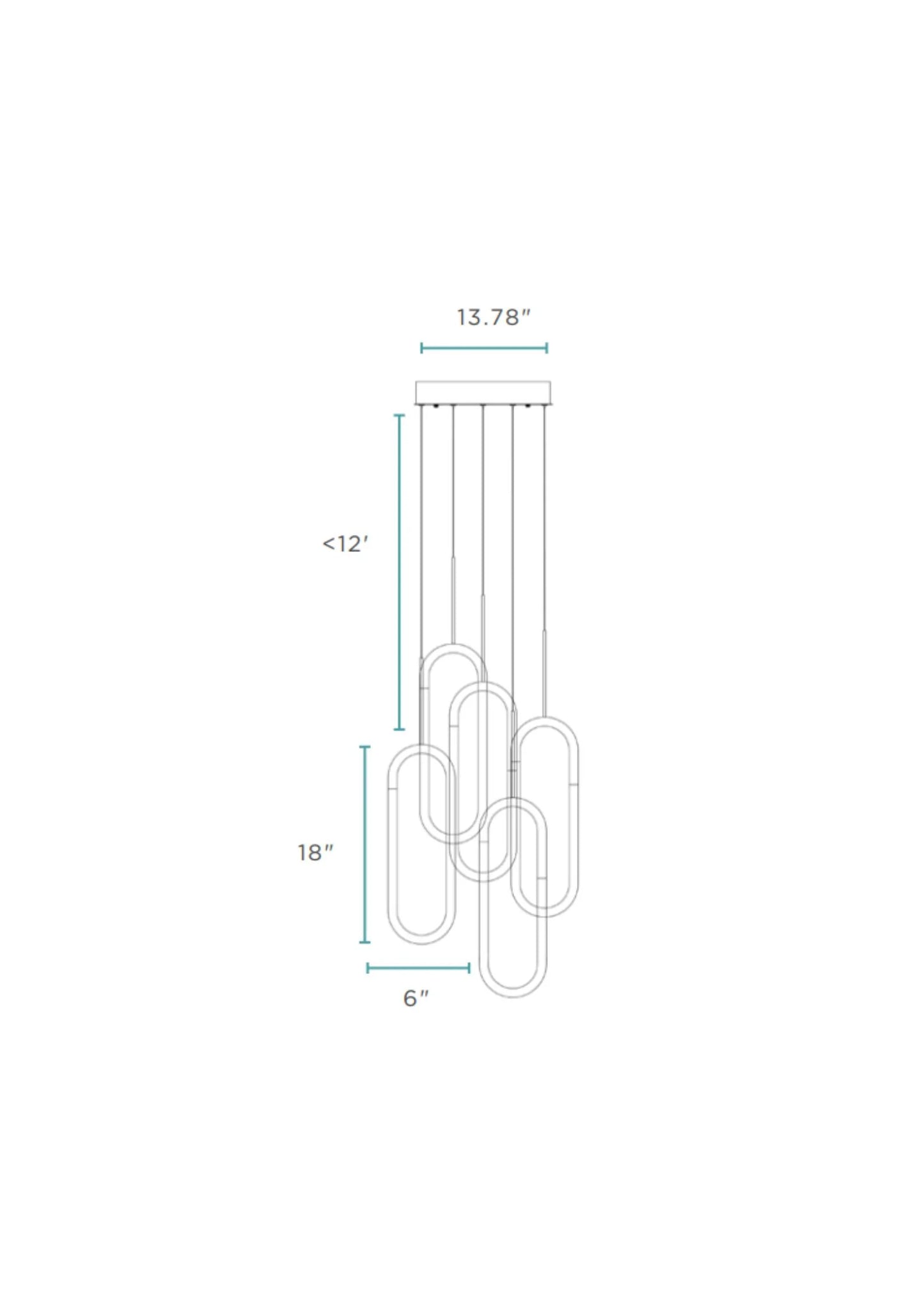 LED Five Clips Sandy Gold Chandelier