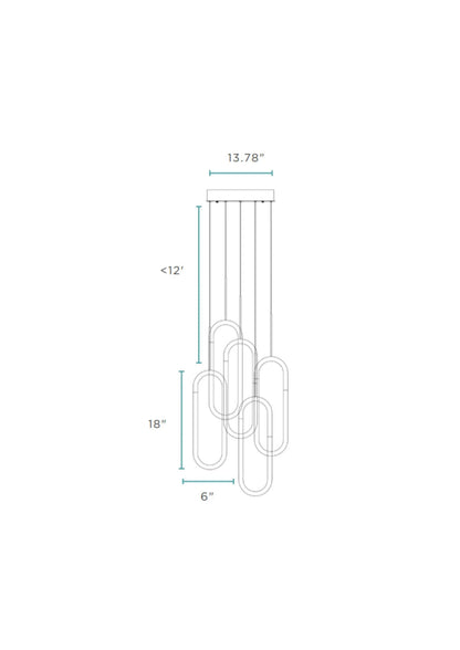 LED Five Clips Sandy Gold Chandelier
