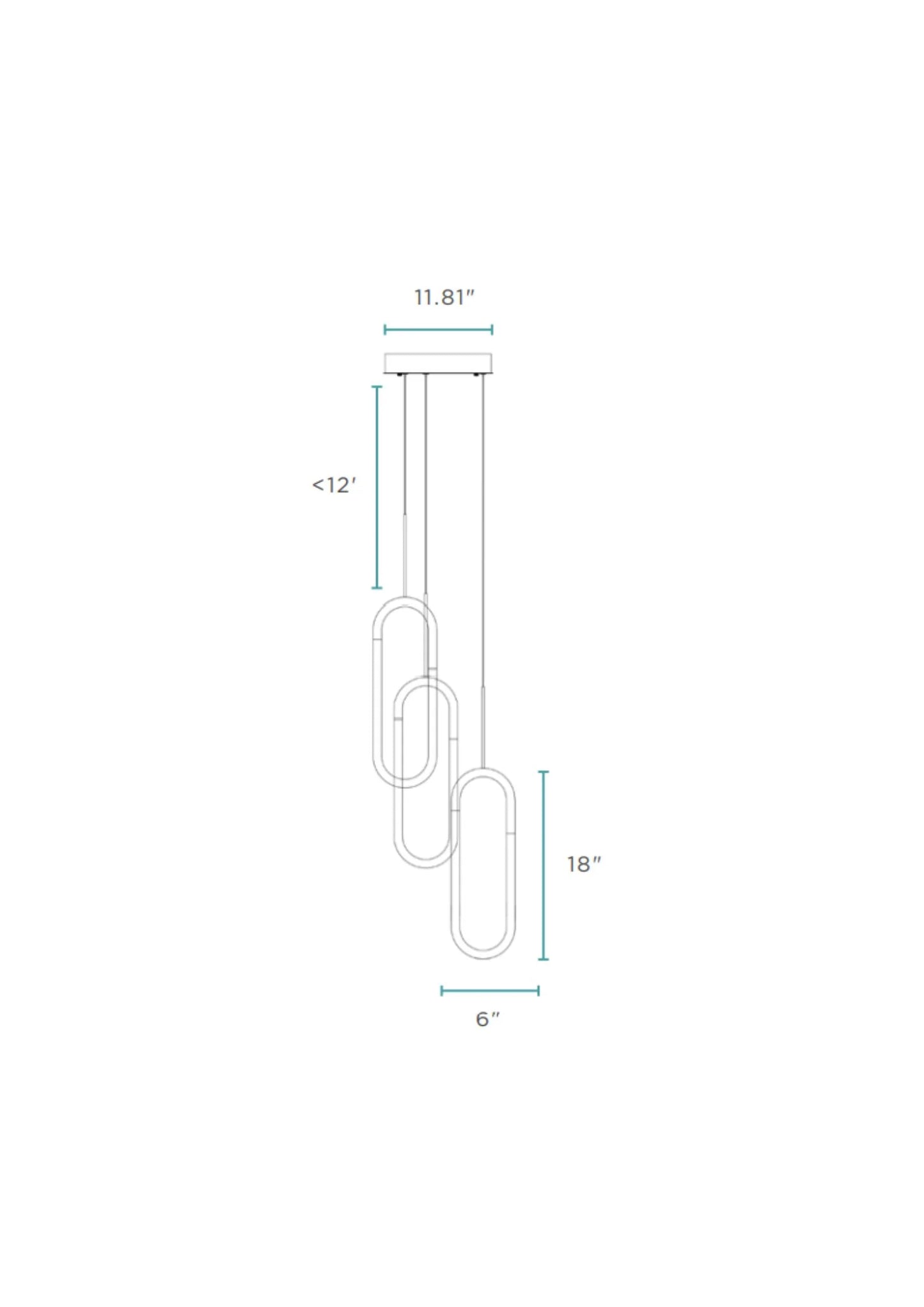LED Three Clips Sandy Gold Chandelier