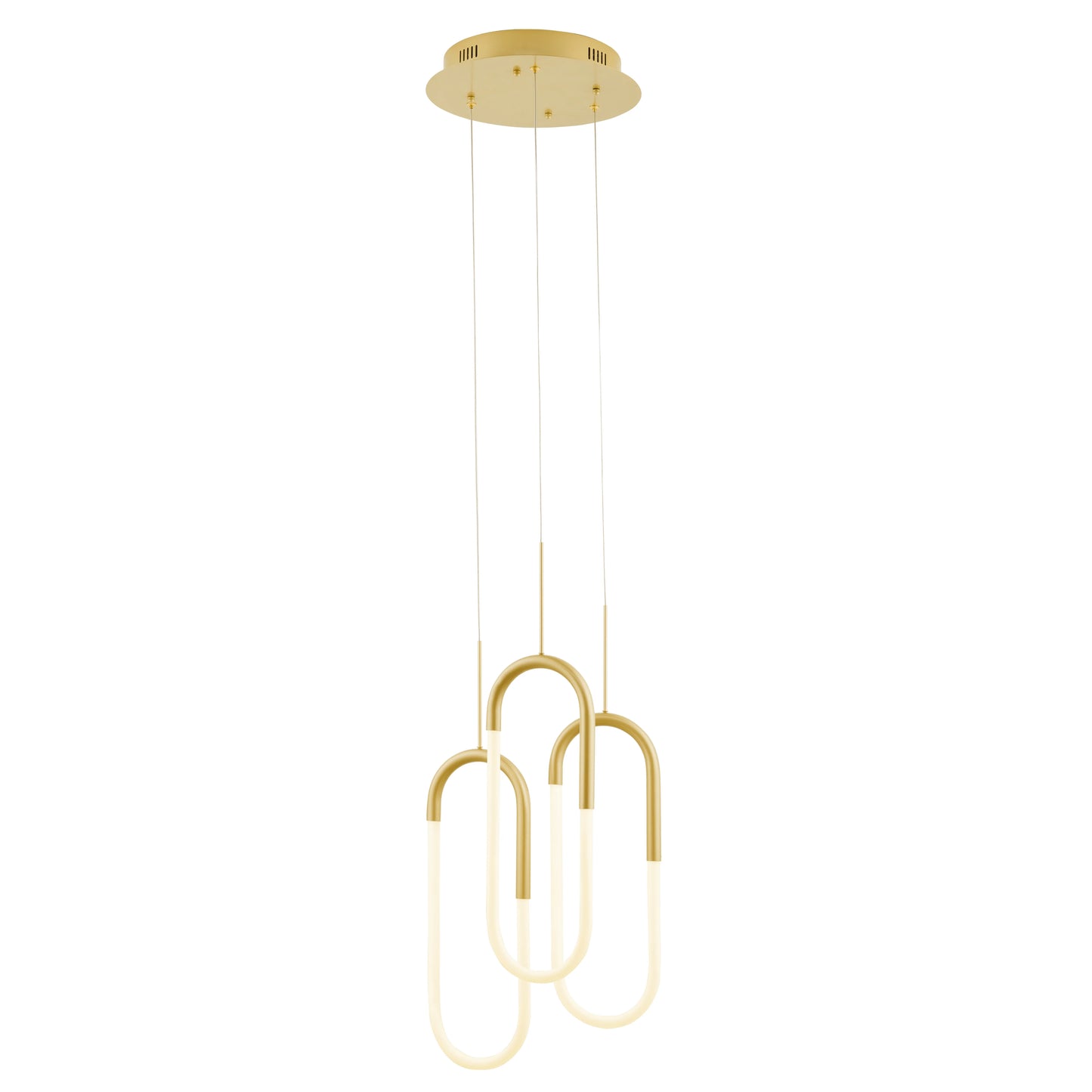 LED Three Clips Sandy Gold Chandelier