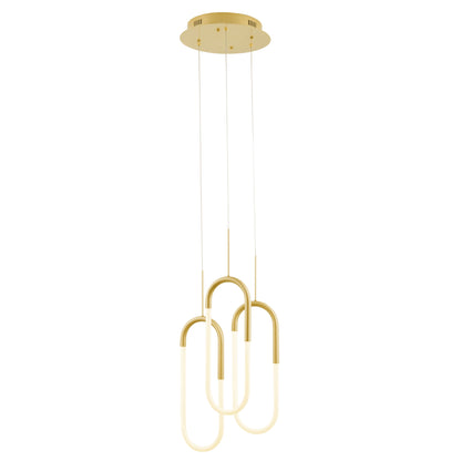 LED Three Clips Sandy Gold Chandelier