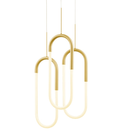 LED Three Clips Sandy Gold Chandelier