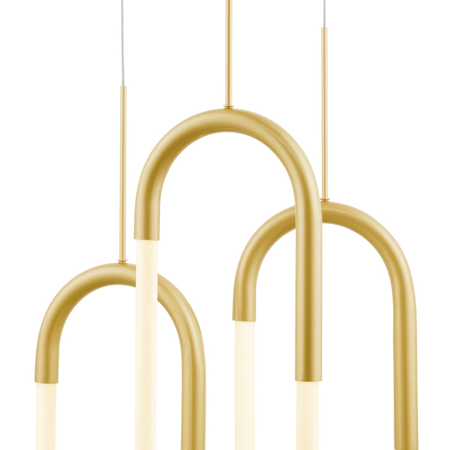 LED Three Clips Sandy Gold Chandelier