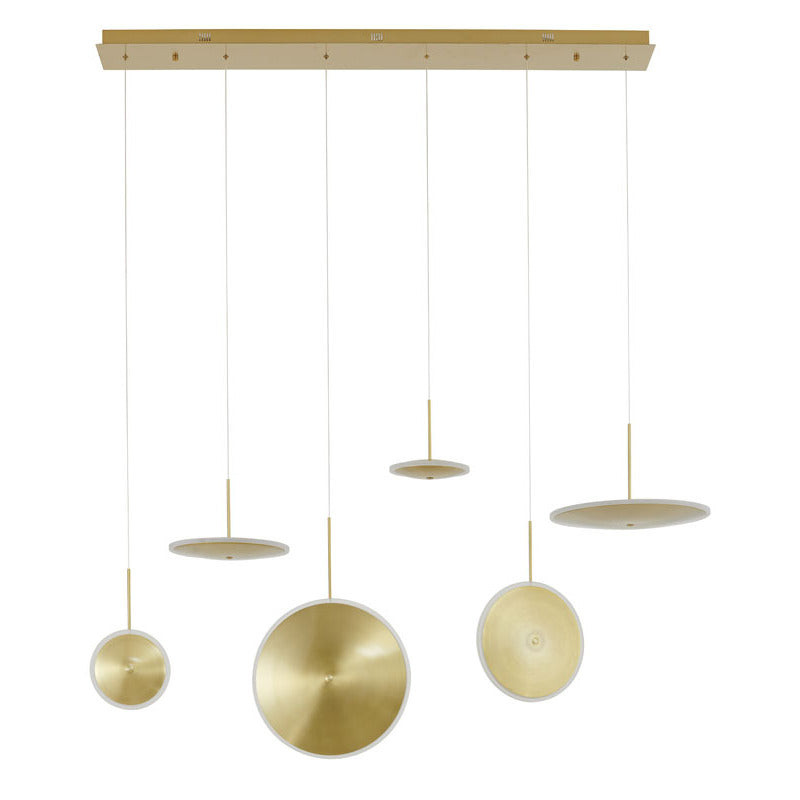 Gold Frame LED Saucer Chandelier