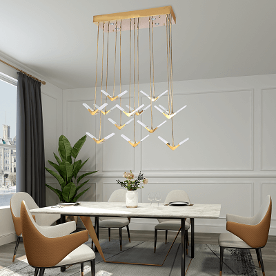 Gold Boomerang LED Chandelier