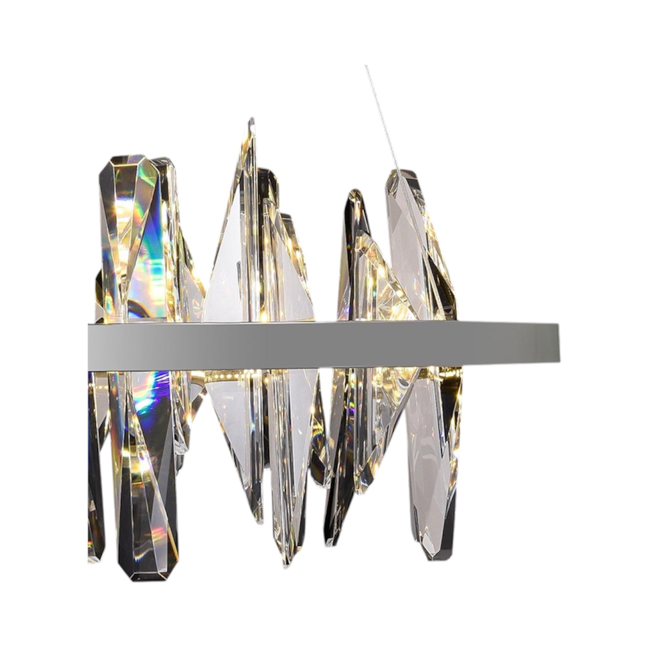 Chrome Round Crystal LED Chandelier