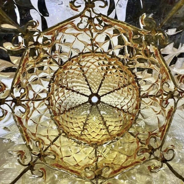 Venetian Glass Flushmount - Amber - Close view