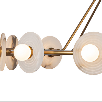 Dahlia|46in |Ch|Vintage Brass|Alabaster|40W|Led|90|3000K|Dc Led