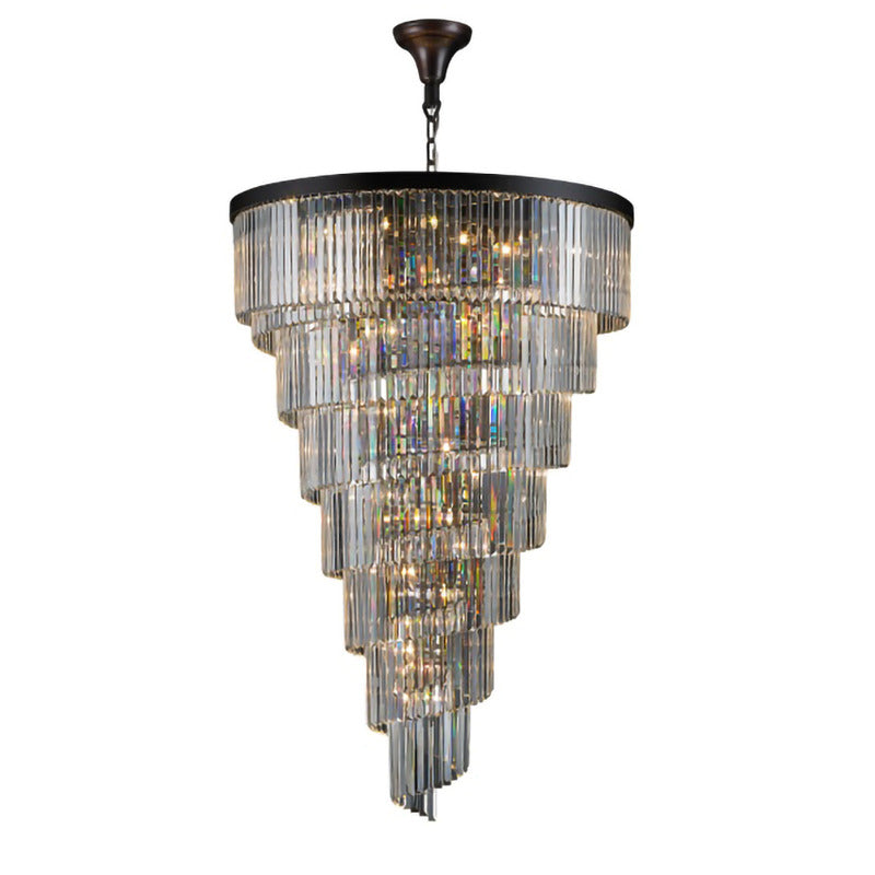 Black Crystal Spiral Chandelier