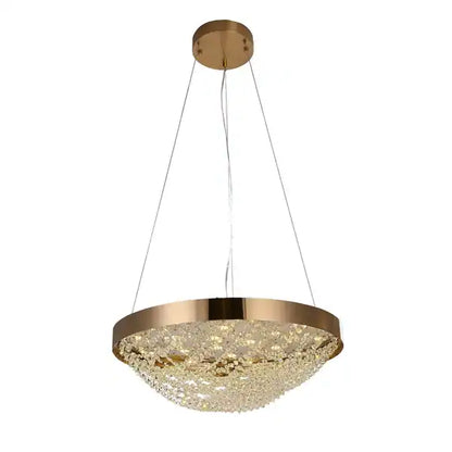 Copper Basket Crystal Chandelier by Bethel International