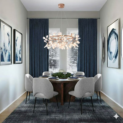 Round LED Leaf Petal Chandelier