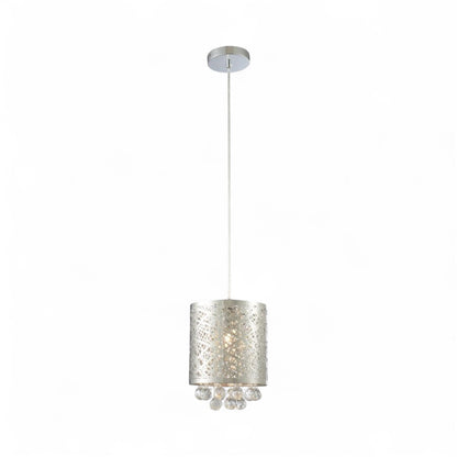 Stainless Steel Pendant Light with Clear Hanging Crystal Balls