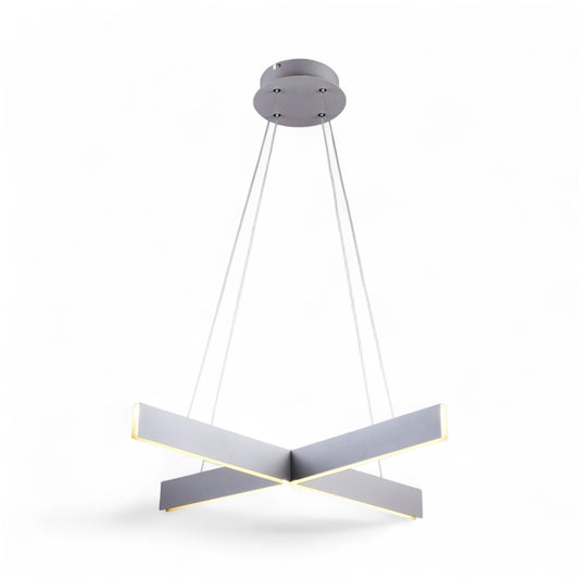 Light Grey X-Shaped LED Ceiling Light