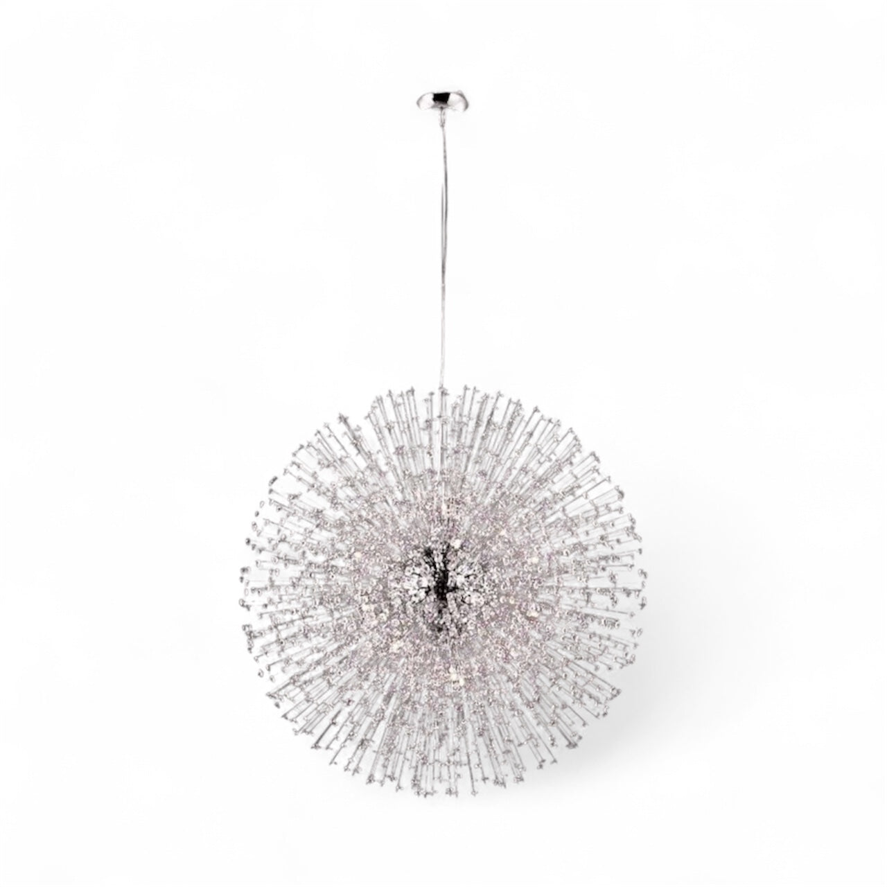 Clear Crystal Beaded Sputnik Chandelier with Chrome Hardware