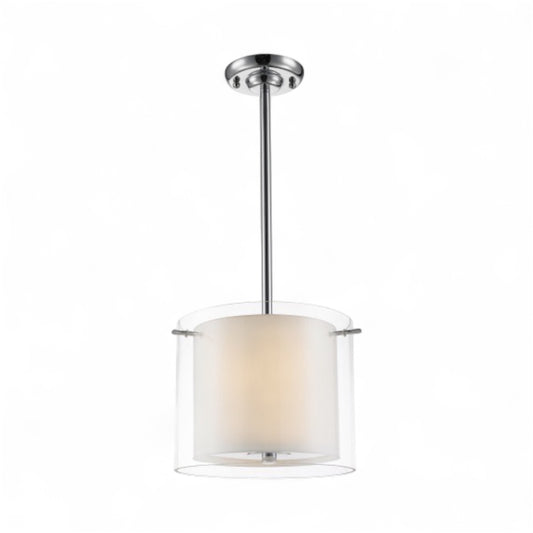 Clear Glass Pendant Light with Chrome Hardware
