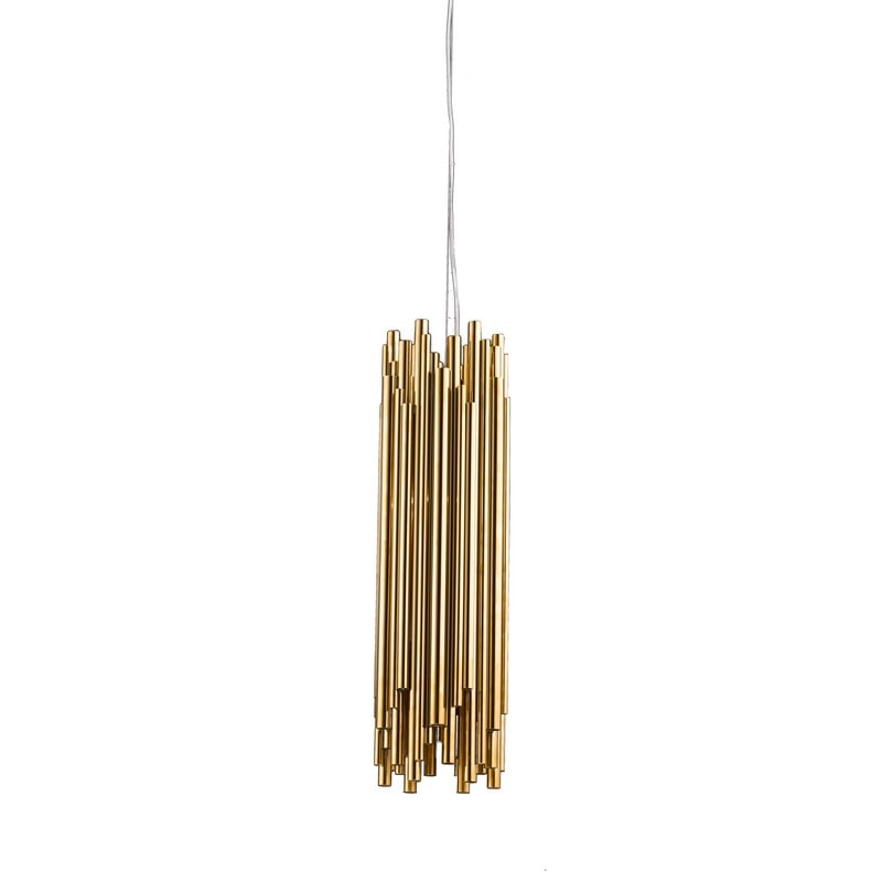Gold Stainless Steel Rod Single Pendant Light