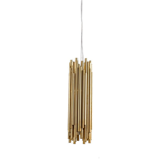 Gold Stainless Steel Rod Single Pendant Light