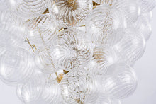 Brass Frame Chandelier with Clear Swirl Glass Shades