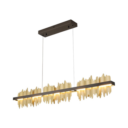 Black Stainless Steel LED Chandelier with Brass Copper by Bethel International