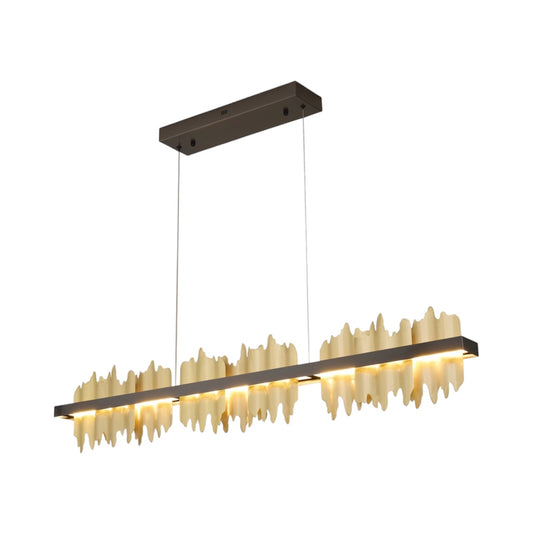 Black Stainless Steel LED Chandelier with Brass Copper by Bethel International