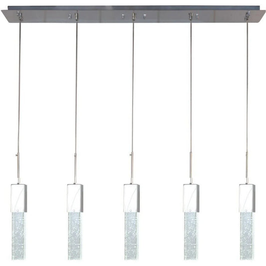 5 Lights Rectangular Crystal Chandelier