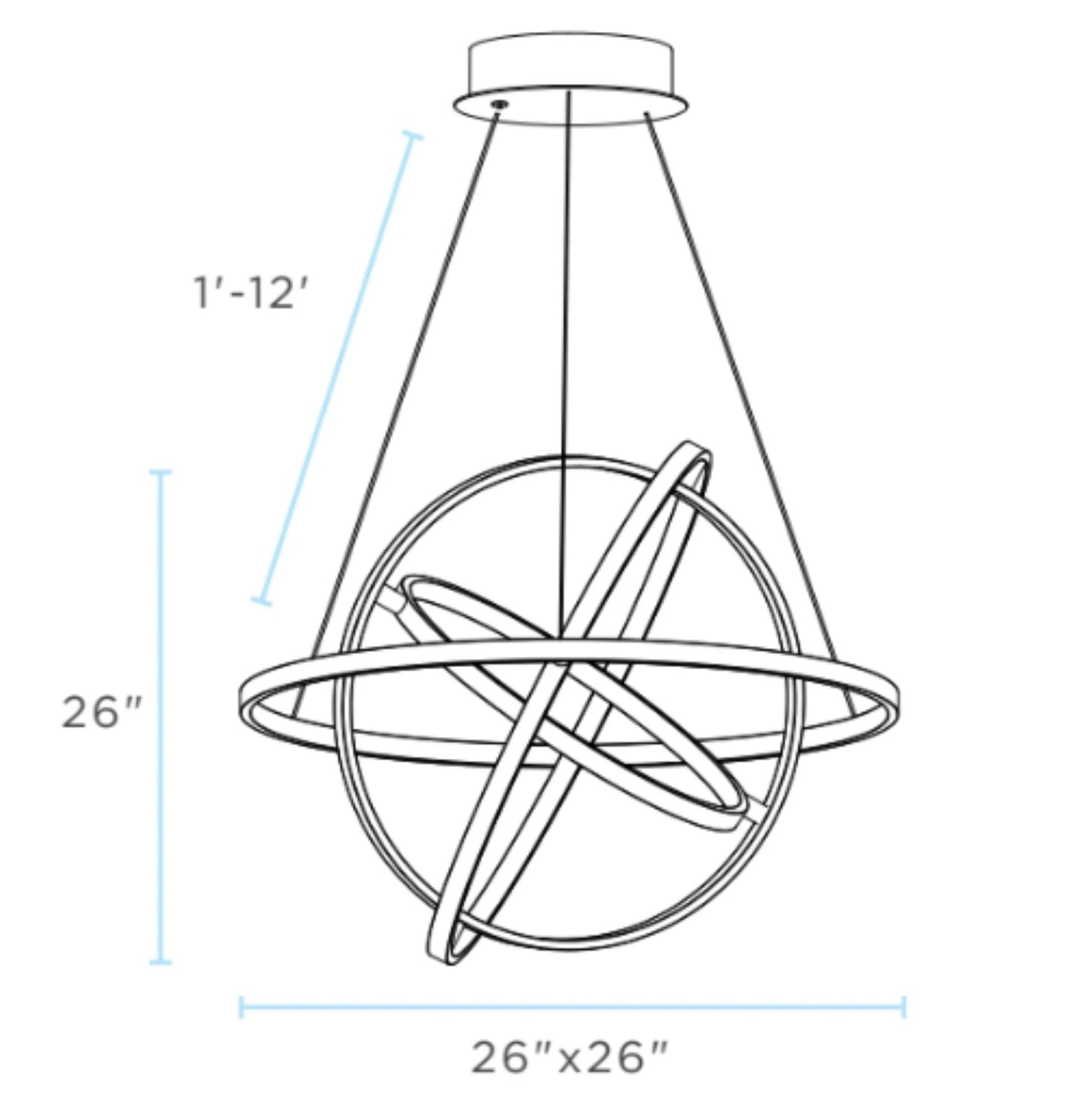 Oxford LED Sandy Gold Adjustable Chandelier