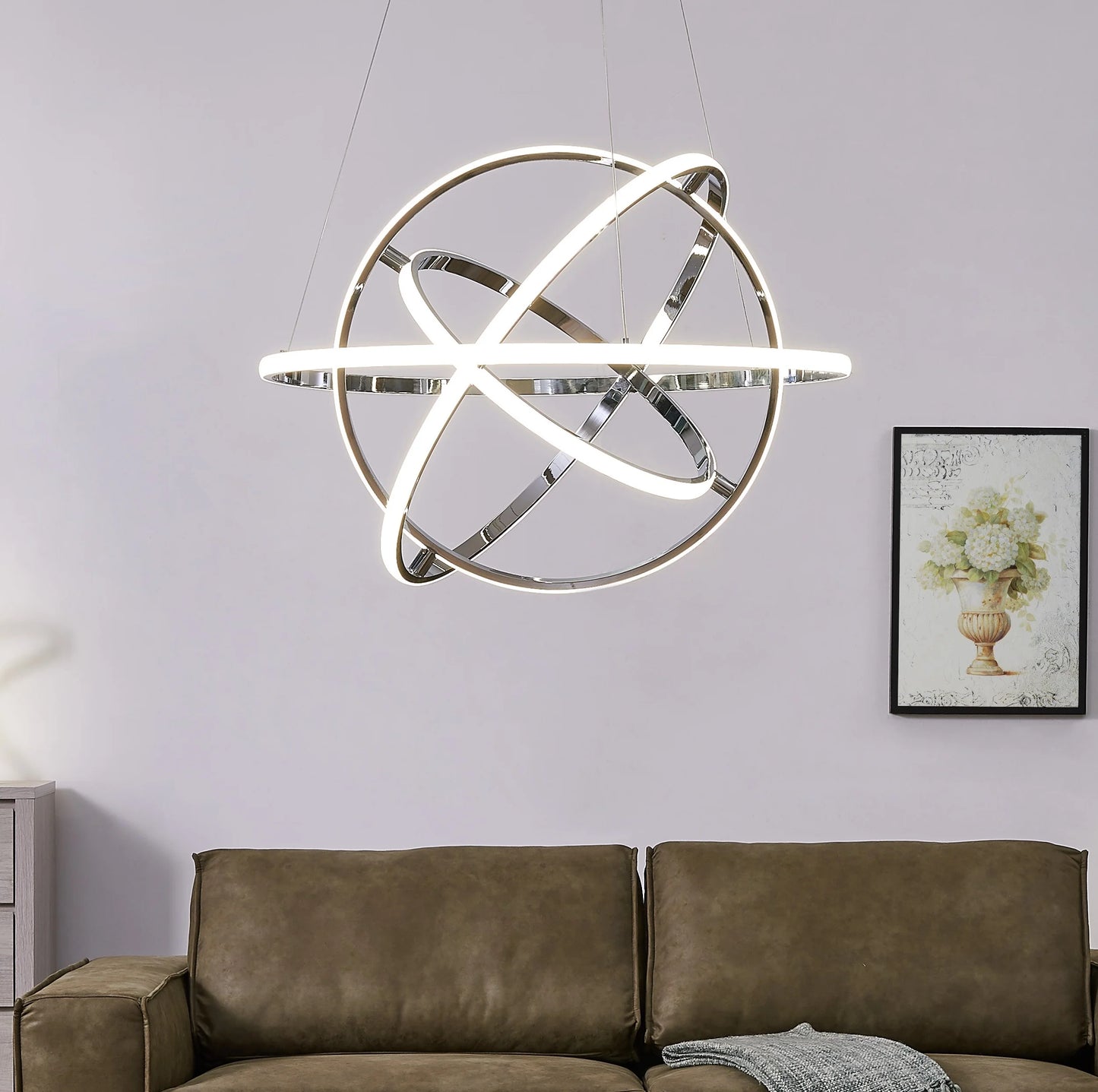 Oxford LED Adjustable Chrome Chandelier