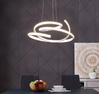 Oslo LED Adjustable Silver Chandelier