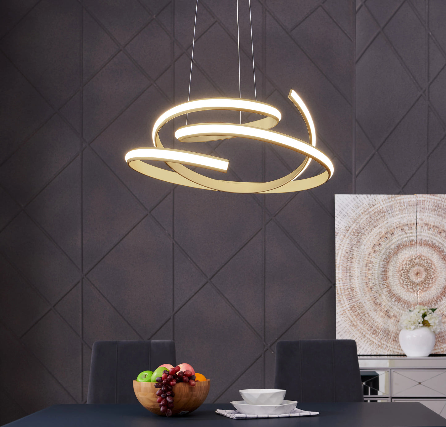 Oslo LED Adjustable Gold Chandelier