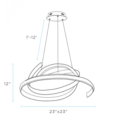 Oslo LED Adjustable Black Chandelier