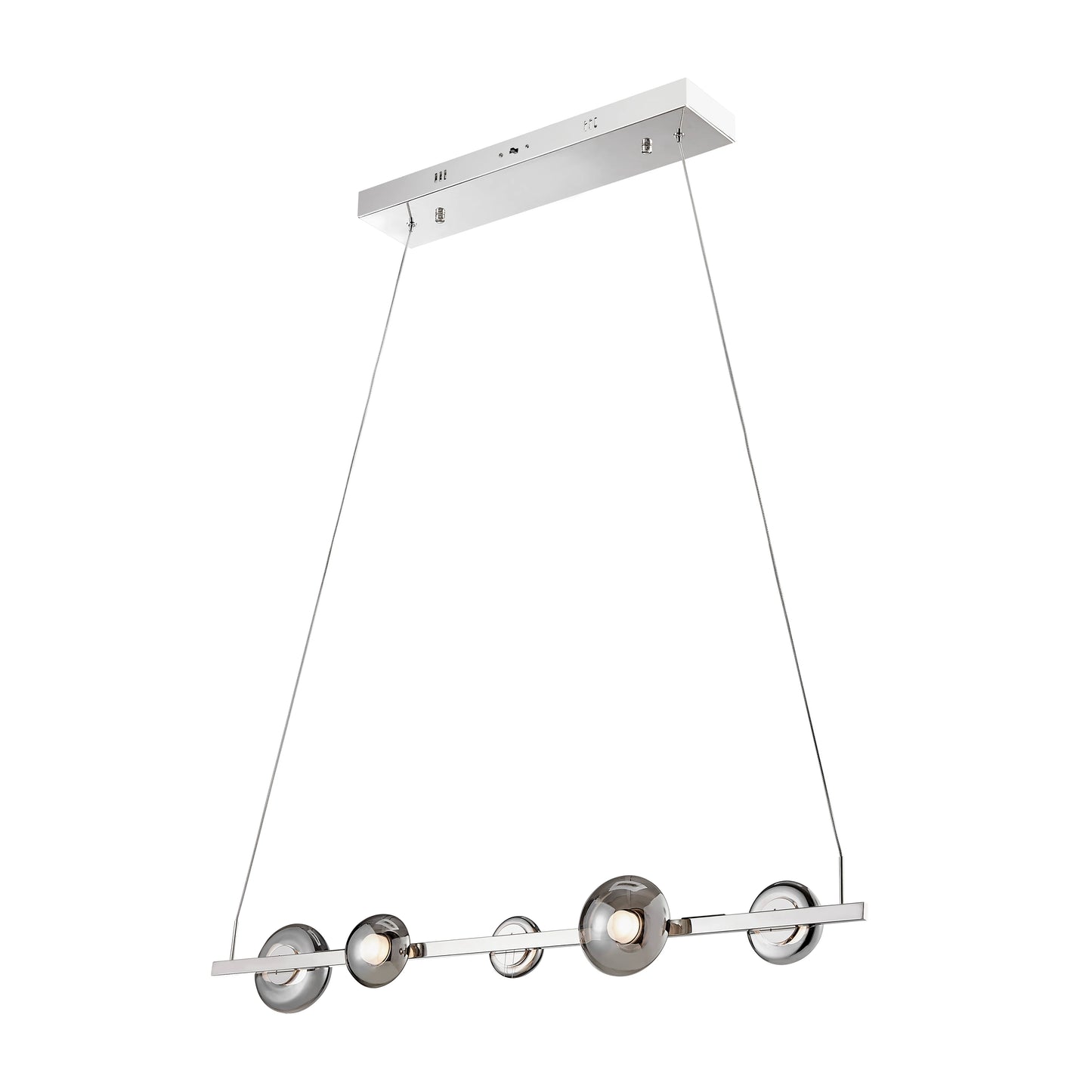Polish Nickel Orbis Linea Chandelier