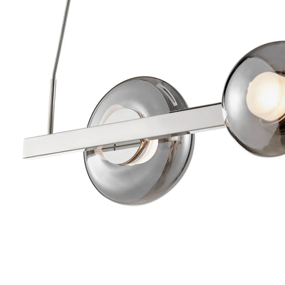 Polish Nickel Orbis Linea Chandelier