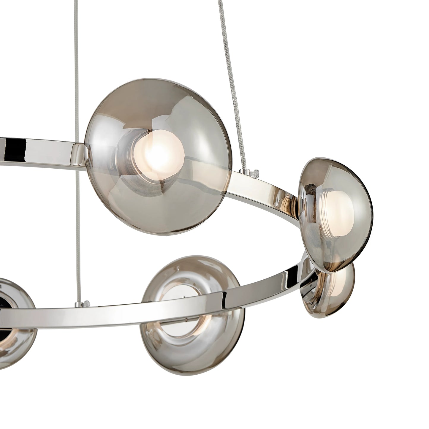 Polish Nickel Orbis Halo Chandelier