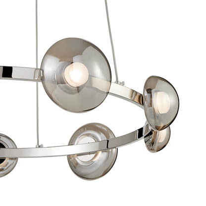 Polish Nickel Orbis Halo Chandelier