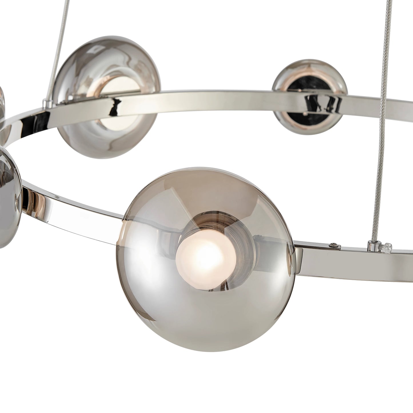 Polish Nickel Orbis Halo Chandelier