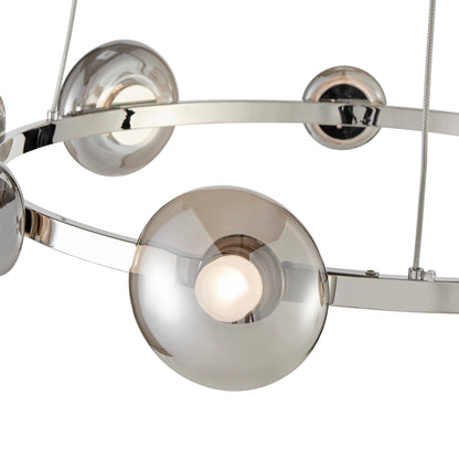 Polish Nickel Orbis Halo Chandelier