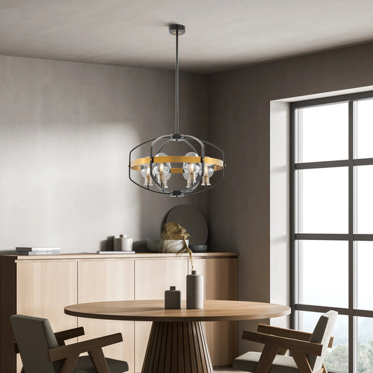 Gold & Black Opia Vintage 8 Lights Chandelier