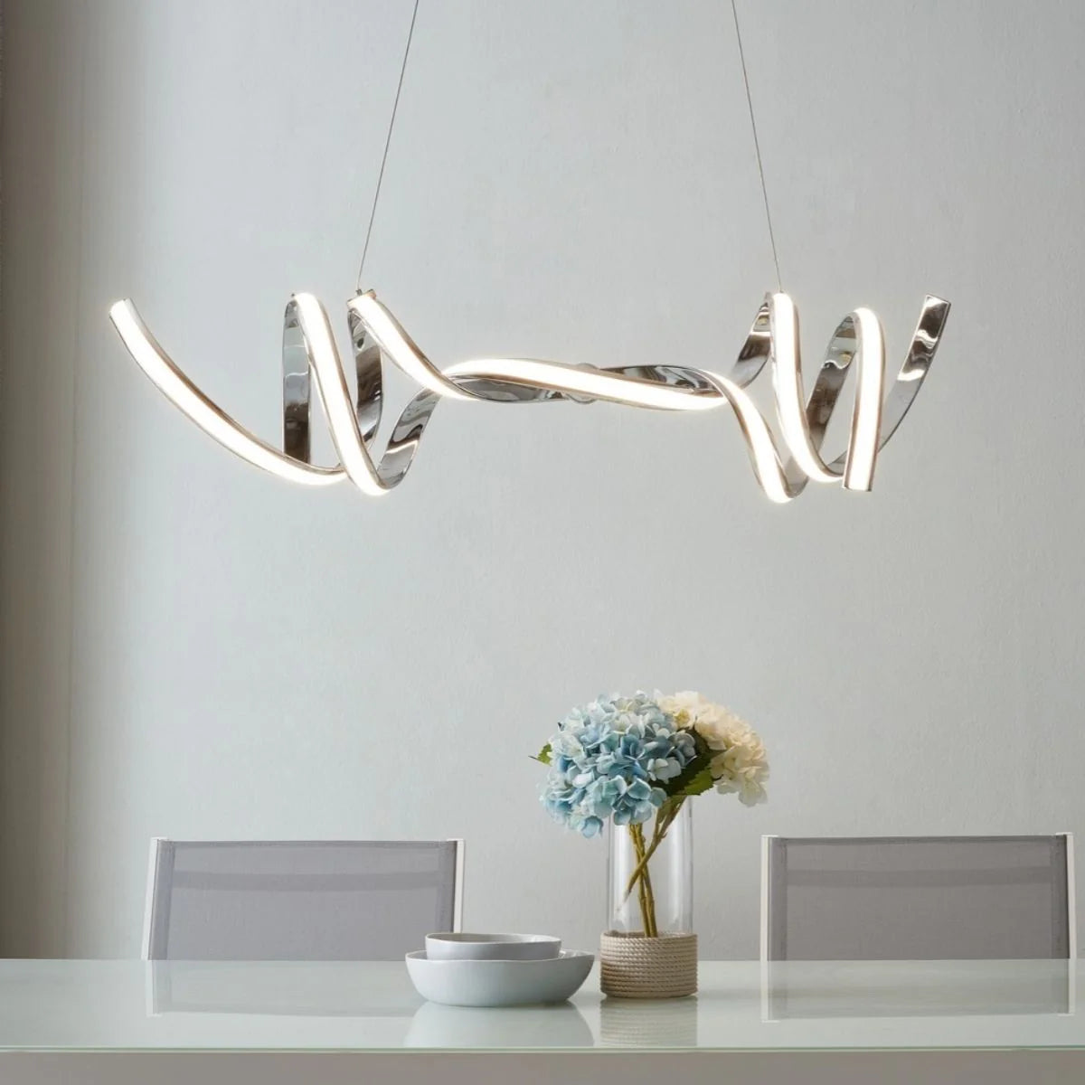 Munich LED Horizontal Chrome Chandelier