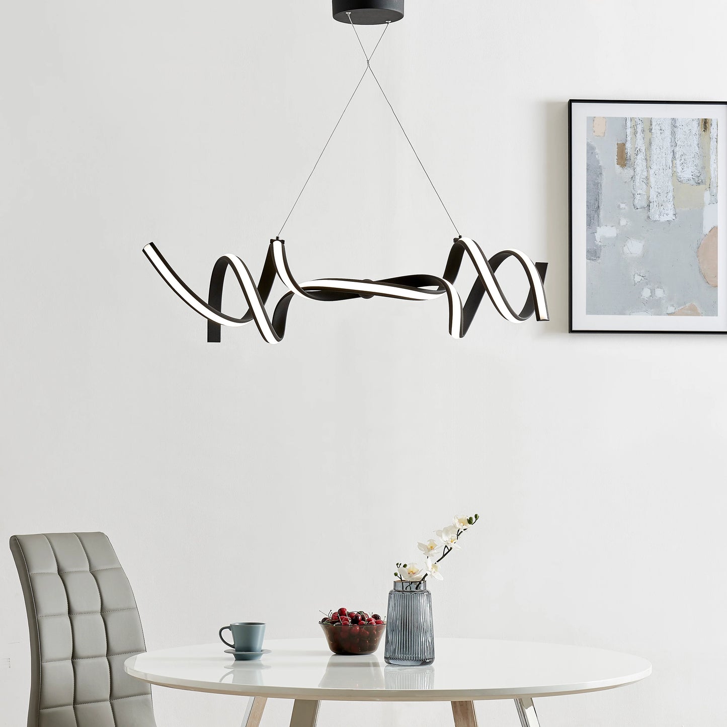 Black Munich LED Horizontal Chandelier