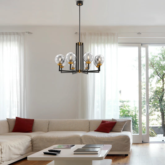 Black & Gold Monachopsis Large Chandelier